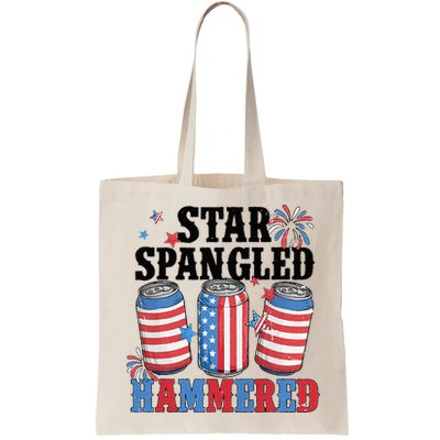 Funny Beer 4th Of July Tee Getting Star Spangled Hammered Bag