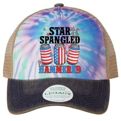 Funny Beer 4th Of July Tee Getting Star Spangled Hammered Legacy Tie Dye Trucker Hat