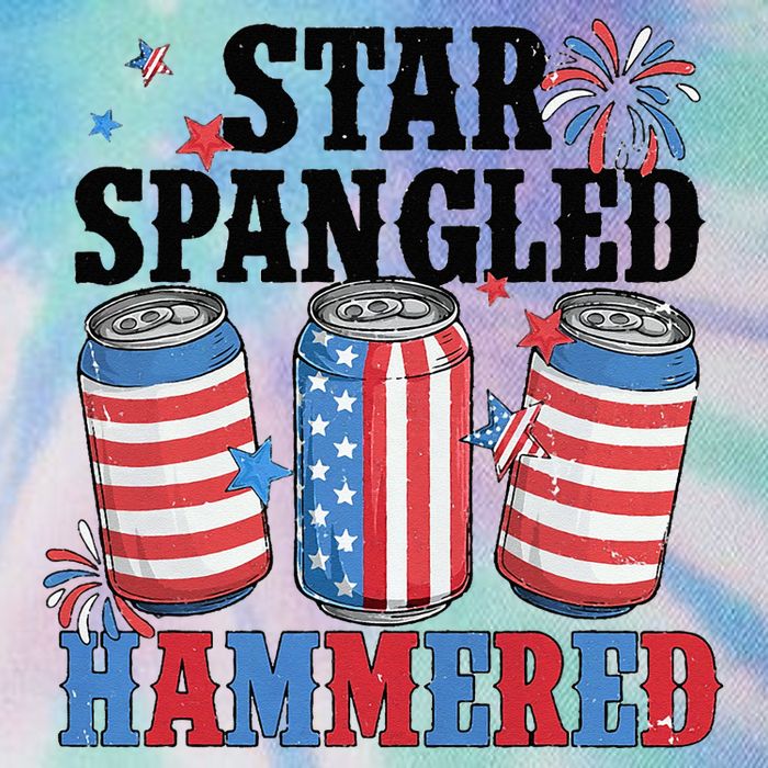 Funny Beer 4th Of July Tee Getting Star Spangled Hammered Legacy Tie Dye Trucker Hat