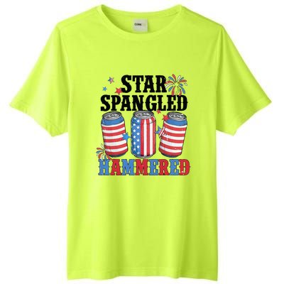 Funny Beer 4th Of July Tee Getting Star Spangled Hammered Tall Fusion ChromaSoft Performance T-Shirt