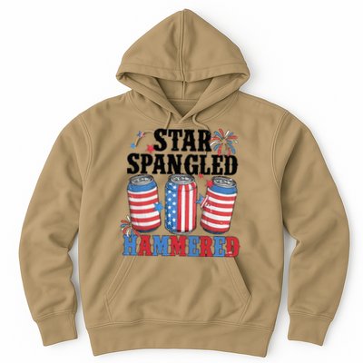 Funny Beer 4th Of July Tee Getting Star Spangled Hammered Hoodie