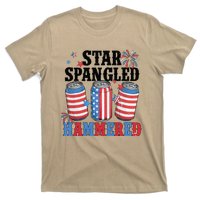 Funny Beer 4th Of July Tee Getting Star Spangled Hammered T-Shirt