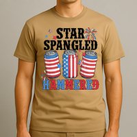 Funny Beer 4th Of July Tee Getting Star Spangled Hammered T-Shirt