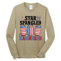 Funny Beer 4th Of July Tee Getting Star Spangled Hammered Tall Long Sleeve T-Shirt