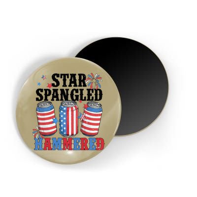 Funny Beer 4th Of July Tee Getting Star Spangled Hammered Magnet