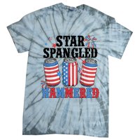 Funny Beer 4th Of July Tee Getting Star Spangled Hammered Tie-Dye T-Shirt