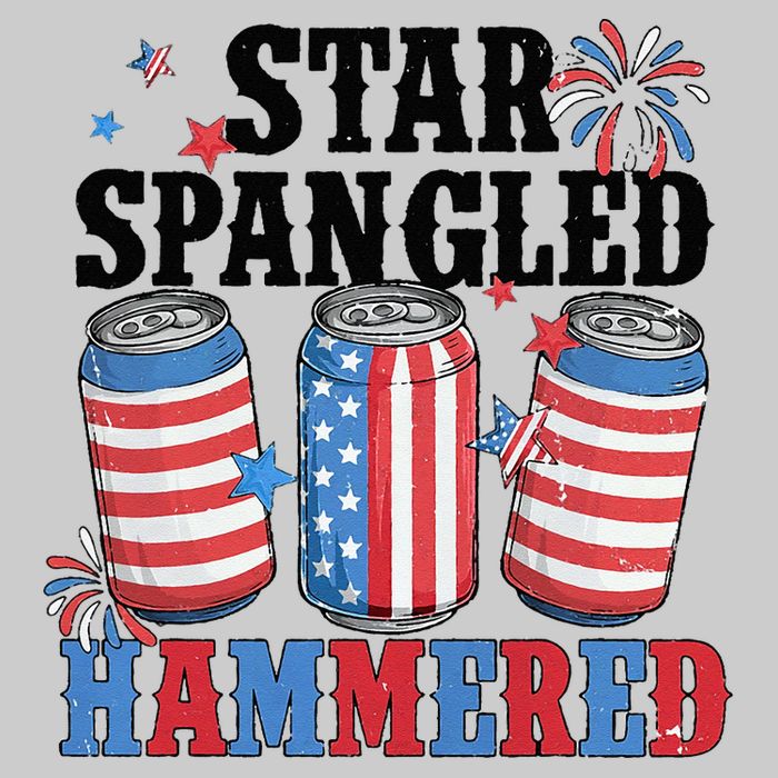 Funny Beer 4th Of July Tee Getting Star Spangled Hammered Tie-Dye T-Shirt