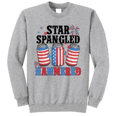 Funny Beer 4th Of July Tee Getting Star Spangled Hammered Sweatshirt