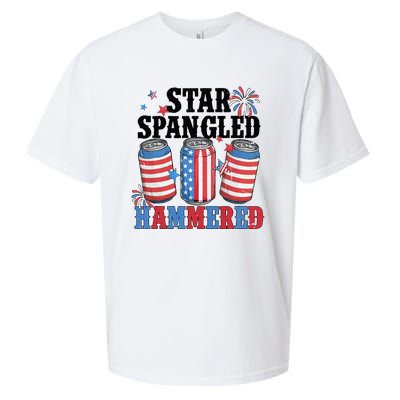 Funny Beer 4th Of July Tee Getting Star Spangled Hammered Sueded Cloud Jersey T-Shirt