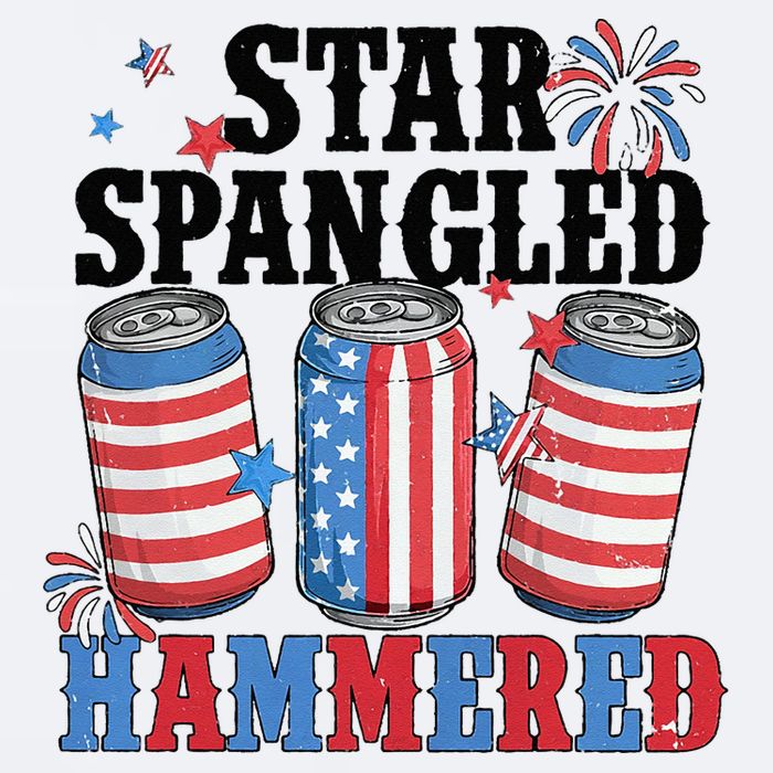 Funny Beer 4th Of July Tee Getting Star Spangled Hammered Sueded Cloud Jersey T-Shirt
