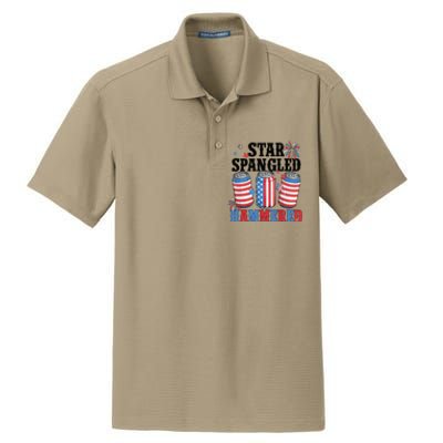 Funny Beer 4th Of July Tee Getting Star Spangled Hammered Dry Zone Grid Polo