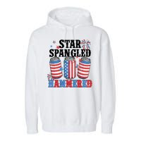 Funny Beer 4th Of July Tee Getting Star Spangled Hammered Garment-Dyed Fleece Hoodie