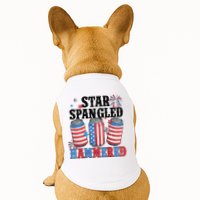 Funny Beer 4th Of July Tee Getting Star Spangled Hammered Doggie Tank