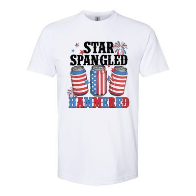 Funny Beer 4th Of July Tee Getting Star Spangled Hammered Softstyle CVC T-Shirt