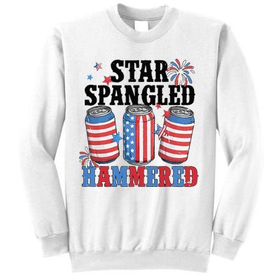 Funny Beer 4th Of July Tee Getting Star Spangled Hammered Sweatshirt