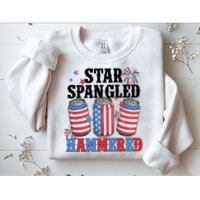 Funny Beer 4th Of July Tee Getting Star Spangled Hammered Sweatshirt