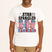 Funny Beer 4th Of July Tee Getting Star Spangled Hammered Tall T-Shirt