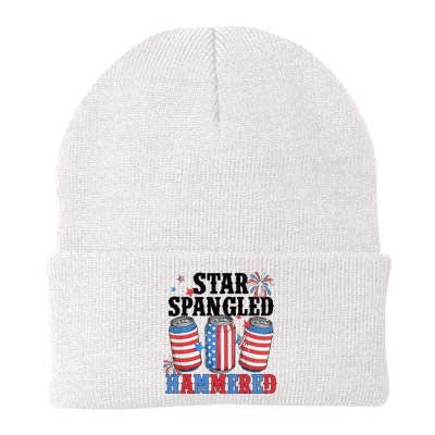 Funny Beer 4th Of July Tee Getting Star Spangled Hammered Beanie