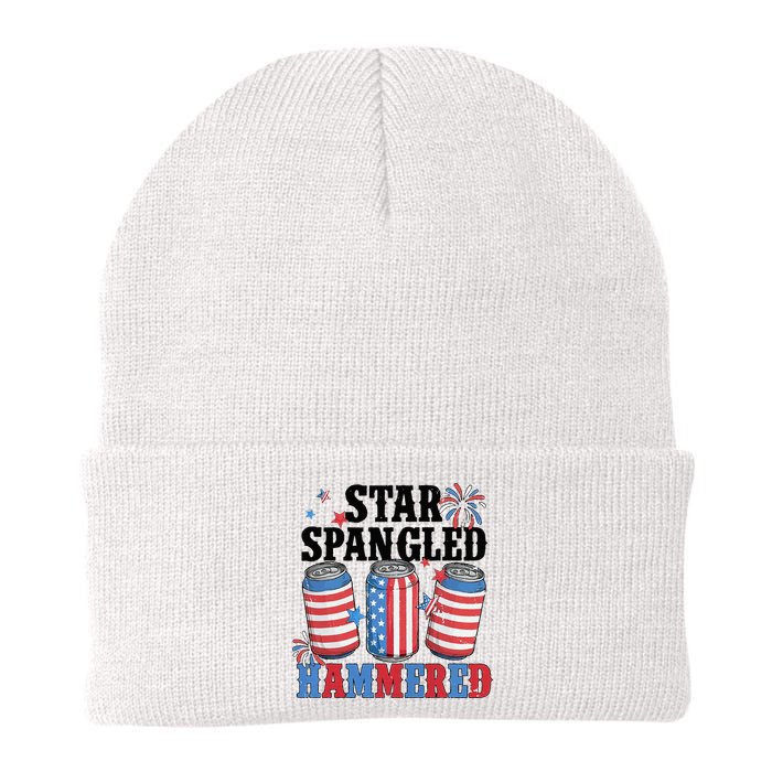Funny Beer 4th Of July Tee Getting Star Spangled Hammered Beanie