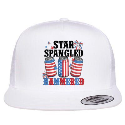 Funny Beer 4th Of July Tee Getting Star Spangled Hammered Flatbill Hat