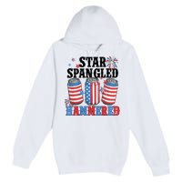 Funny Beer 4th Of July Tee Getting Star Spangled Hammered Premium Pullover Hoodie