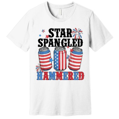 Funny Beer 4th Of July Tee Getting Star Spangled Hammered Premium T-Shirt