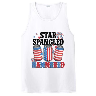 Funny Beer 4th Of July Tee Getting Star Spangled Hammered PosiCharge Competitor Tank