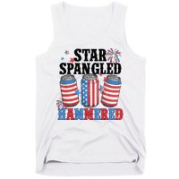 Funny Beer 4th Of July Tee Getting Star Spangled Hammered Tank Top