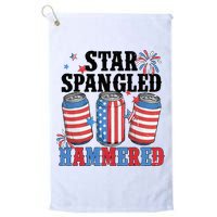 Funny Beer 4th Of July Tee Getting Star Spangled Hammered Golf Towel