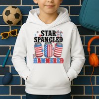 Funny Beer 4th Of July Tee Getting Star Spangled Hammered Kids Hoodie