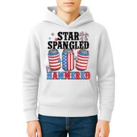 Funny Beer 4th Of July Tee Getting Star Spangled Hammered Kids Hoodie
