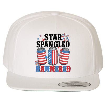 Funny Beer 4th Of July Tee Getting Star Spangled Hammered Wool Snapback Cap
