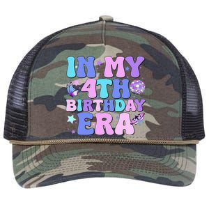 Four Bday 4 Year Old Retro Rope Trucker Hat Cap