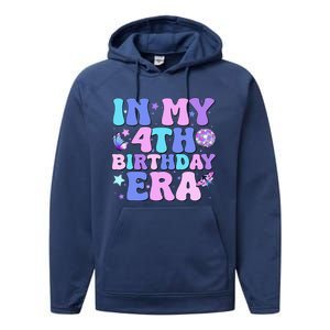 Four Bday 4 Year Old Performance Fleece Hoodie