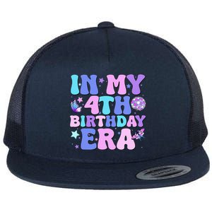 Four Bday 4 Year Old Flat Bill Trucker Hat