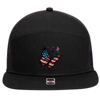 Freedom Butterfly 4th Of July 7 Panel Mesh Trucker Snapback Hat