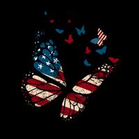 Freedom Butterfly 4th Of July Drawstring Bag