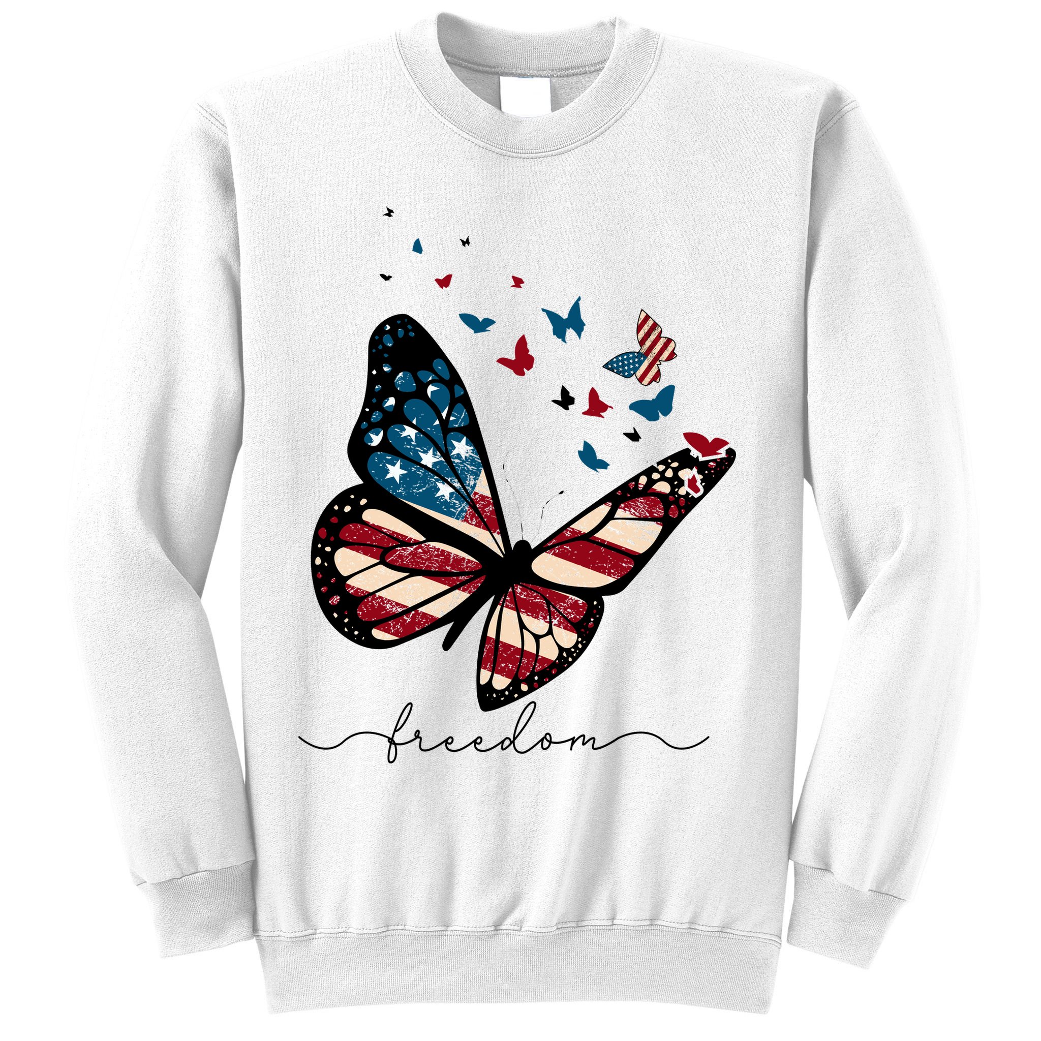 Freedom Butterfly 4th Of July Sweatshirt