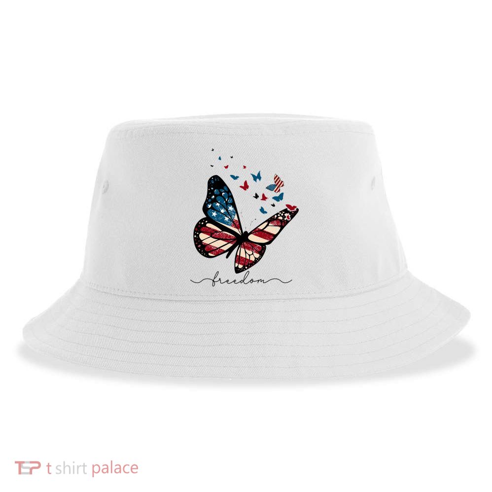 Freedom Butterfly 4th Of July Sustainable Bucket Hat