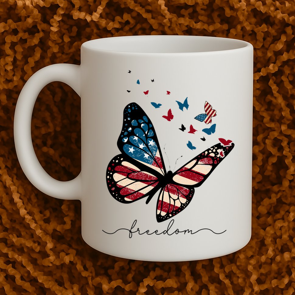 Freedom Butterfly 4th Of July Mug