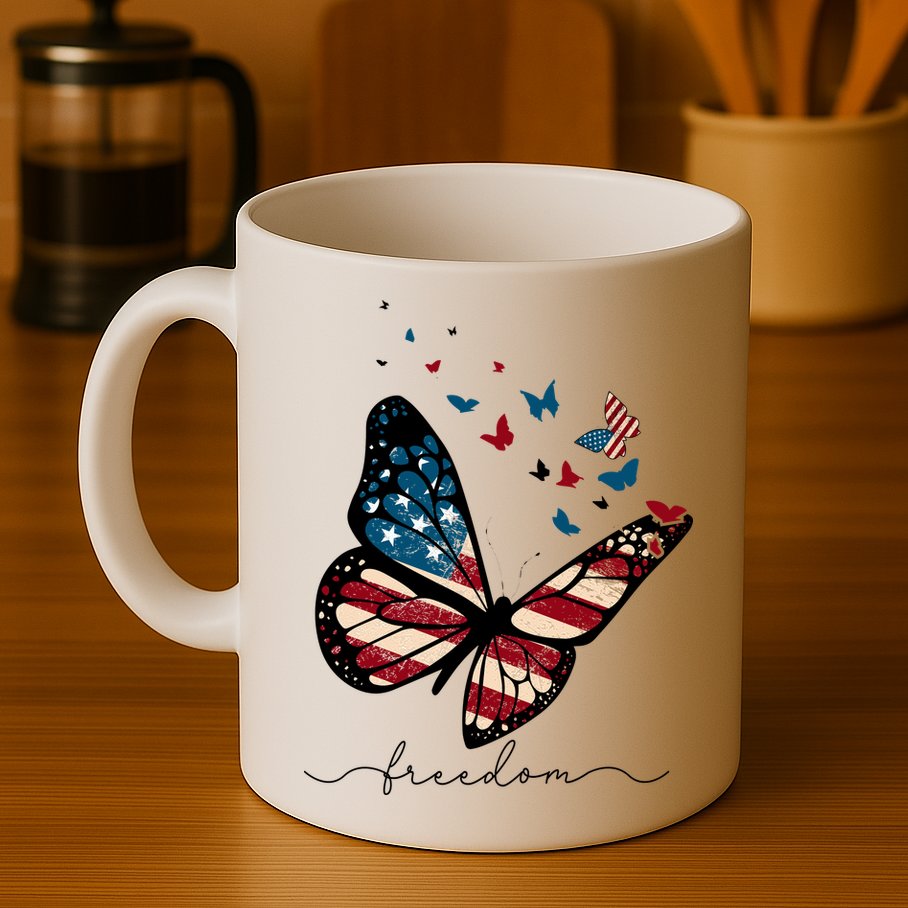 Freedom Butterfly 4th Of July Mug
