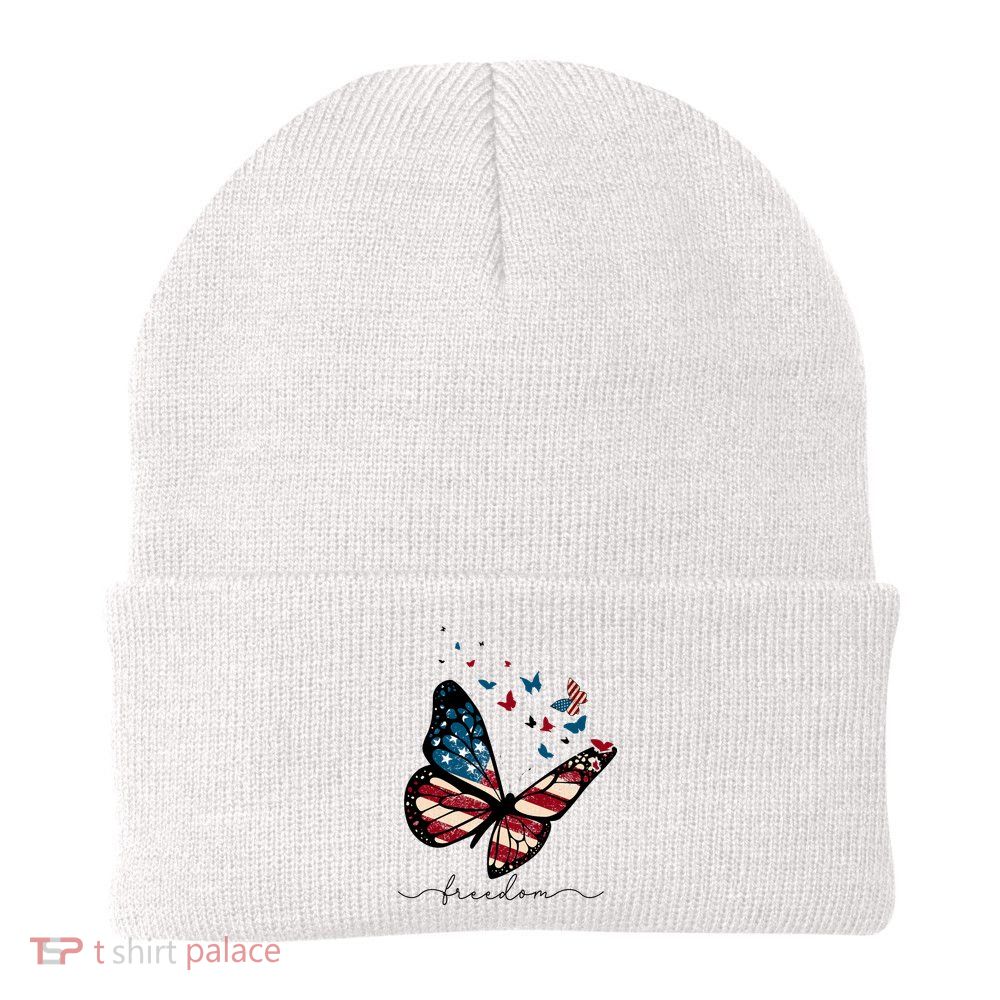 Freedom Butterfly 4th Of July Beanie