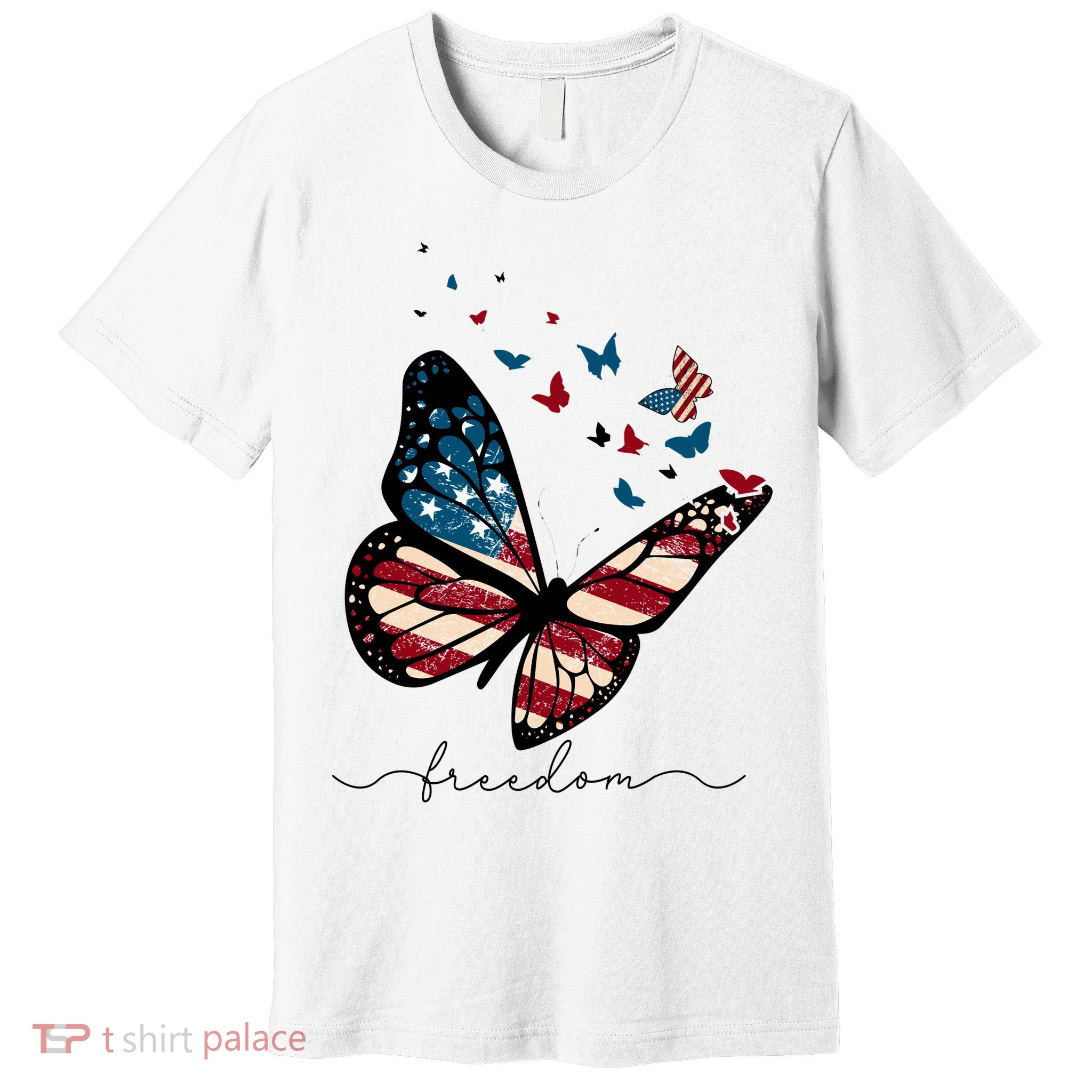 Freedom Butterfly 4th Of July Premium T-Shirt
