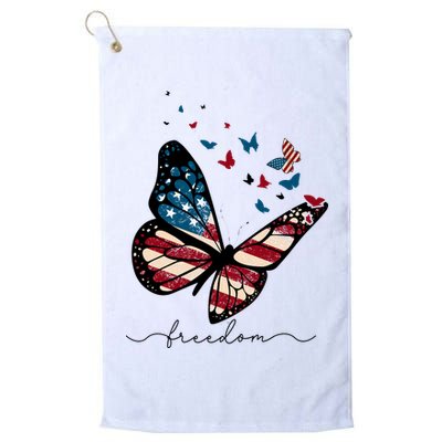 Freedom Butterfly 4th Of July Golf Towel