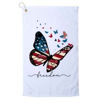 Freedom Butterfly 4th Of July Golf Towel