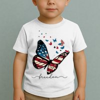 Freedom Butterfly 4th Of July Toddler T-Shirt