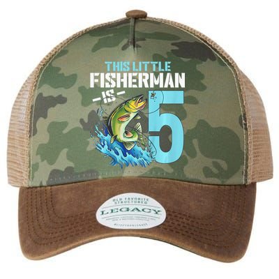 Fishing Birthday 5 Year Old Fisher 5th Bday Legacy Tie Dye Trucker Hat