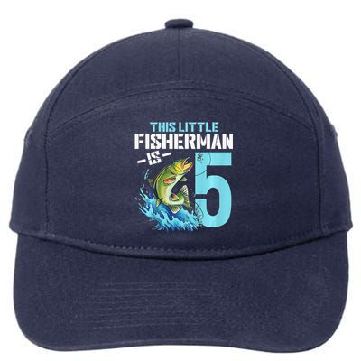 Fishing Birthday 5 Year Old Fisher 5th Bday 7-Panel Snapback Hat