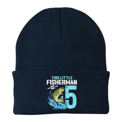 Fishing Birthday 5 Year Old Fisher 5th Bday Knit Cap Winter Beanie