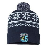 Fishing Birthday 5 Year Old Fisher 5th Bday USA-Made Snowflake Beanie